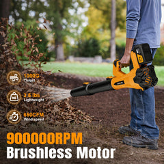 laapee leaf blower side view with battery compartment