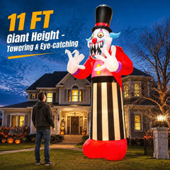 LAASOFANI 11FT inflatable clown ghost with LED lights