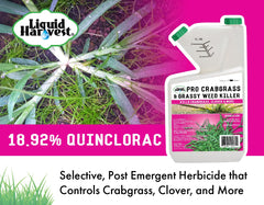 Label of Liquid Harvest Crabgrass & Grassy Weed Killer showing ingredients