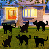 Labrostar Halloween Black Cat Yard Sign with glow-in-the-dark eyes