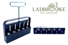 Ladbrooke Mini 5 Soil Blocker showing five 1.5 inch soil blocks