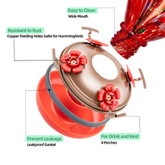 LaElvish Garden Hummingbird Feeder filled with nectar