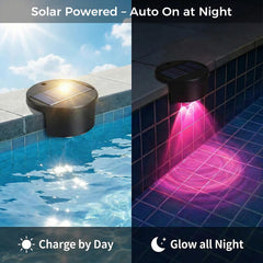 LAFULIT Solar Poolside Light showing dynamic colour options
