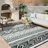 Lahome 6x9 Outdoor Rug black and grey reversible design