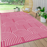 Lahome 6x9 outdoor rug pink-rainbow front view