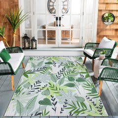 Lahome Leaf Indoor Outdoor Rug 5x8 front view