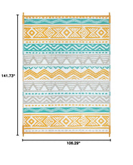 Lahome Outdoor Rug reversible design showing both sides
