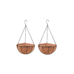 LáLáGreen 16-inch black metal hanging basket front view