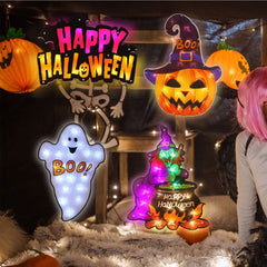 LAMPHOME Boo Ghost LED lighted decoration close-up