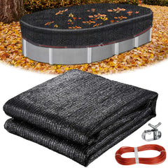 Lanathel 12 Ft x 24 Ft Oval Pool Leaf Net Cover, black