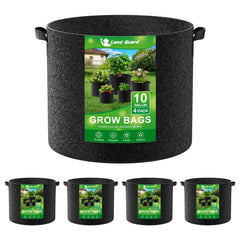 Land Guard 10 Gallon Fabric Grow Bag front view in black