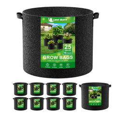 Land Guard 10-Pack Fabric Grow Bags 25 Gallon in black