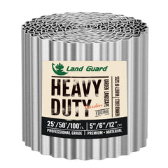 Land Guard Corrugated Garden Edging 12 Inch × 25 Ft silver front view