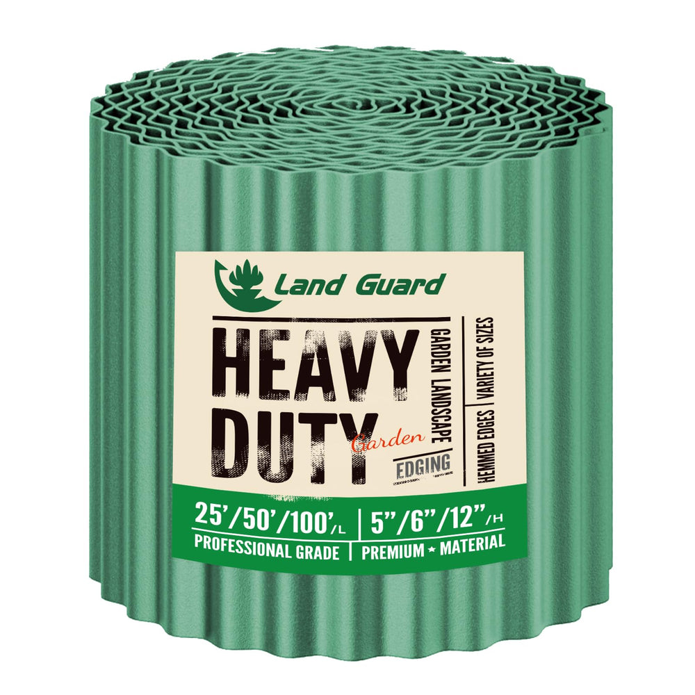 Land Guard Corrugated Metal Garden Edging 6"×25 Ft Olive-Green front view