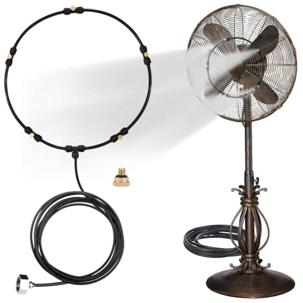 LANDGARDEN Outdoor Misting Fan Kit with 19.36FT misting line
