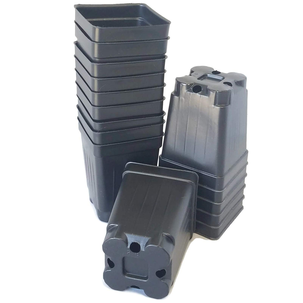 Landmark Plastics 100-pack black nursery pots front view