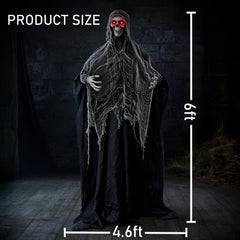 LANGXUN inflatable skeleton showing glowing red eyes