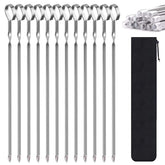 LANNEY 12-inch metal kebab skewers front view