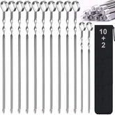 LANNEY 17-inch stainless steel kabob skewers front view