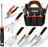 LANNIU 7 Piece Garden Tool Set with tote bag