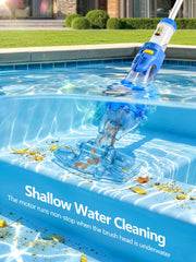LanOcean Cordless Pool Vacuum showing its telescopic pole