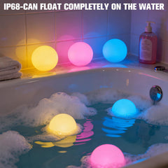LanPool Floating Pool Light Ball showing different colour modes