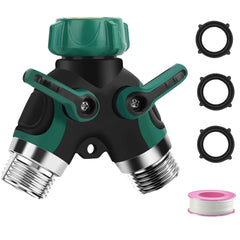 LANPOWAE 2 Way Hose Splitter front view with rubberized grip