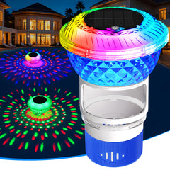 LanSuper Pool Chlorine Floater with light in blue, front view