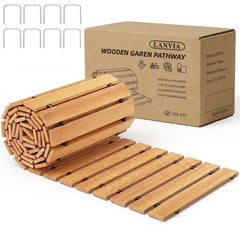 LANVIA Wooden Garden Pathway 8FT roll-out in natural finish