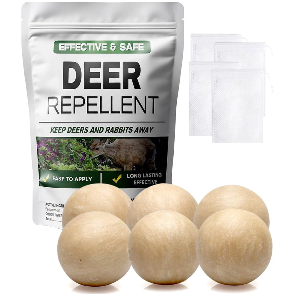 LAQDECDV Deer Repellent Balls pale yellow packaging front view