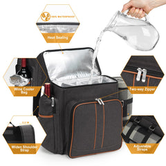 Large waterproof picnic blanket included with the backpack