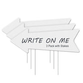 LARREEDE Blank Arrow Signs 3-Pack with durable stakes