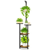 LASZOLA 4 Tier Hanging Plant Stand Black front view