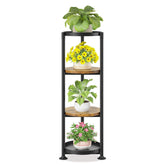 LASZOLA 4 Tier Plant Stand front view in black finish
