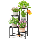 LASZOLA 5 Tier Plant Stand with 10 inch tray, front view