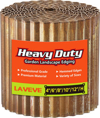 LAVEVE Corrugated Metal Garden Edging front view, rusty finish