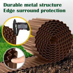 LAVEVE Corrugated Metal Garden Edging showing hemmed edges