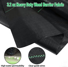 LAVEVE weed barrier fabric showing clear green guide lines