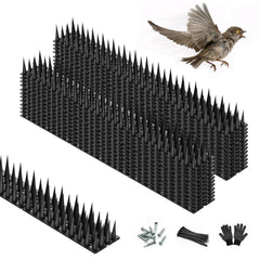 LavviTech Bird Spikes 24 pack displayed with installation accessories