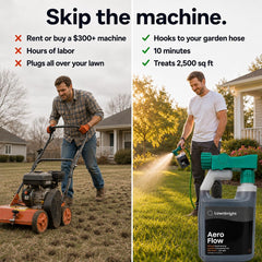 lawnbright Aeroflow Liquid Lawn Aerator application on lawn