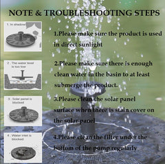 LAWOHO Solar Fountain Pump with six spray nozzles