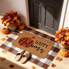 Layered view of both doormats in a home setting