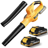 LAZYBOI Cordless Leaf Blower front view with yellow finish