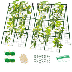 Lazzmonk 2 Pack Cucumber Trellis A-Frame design front view