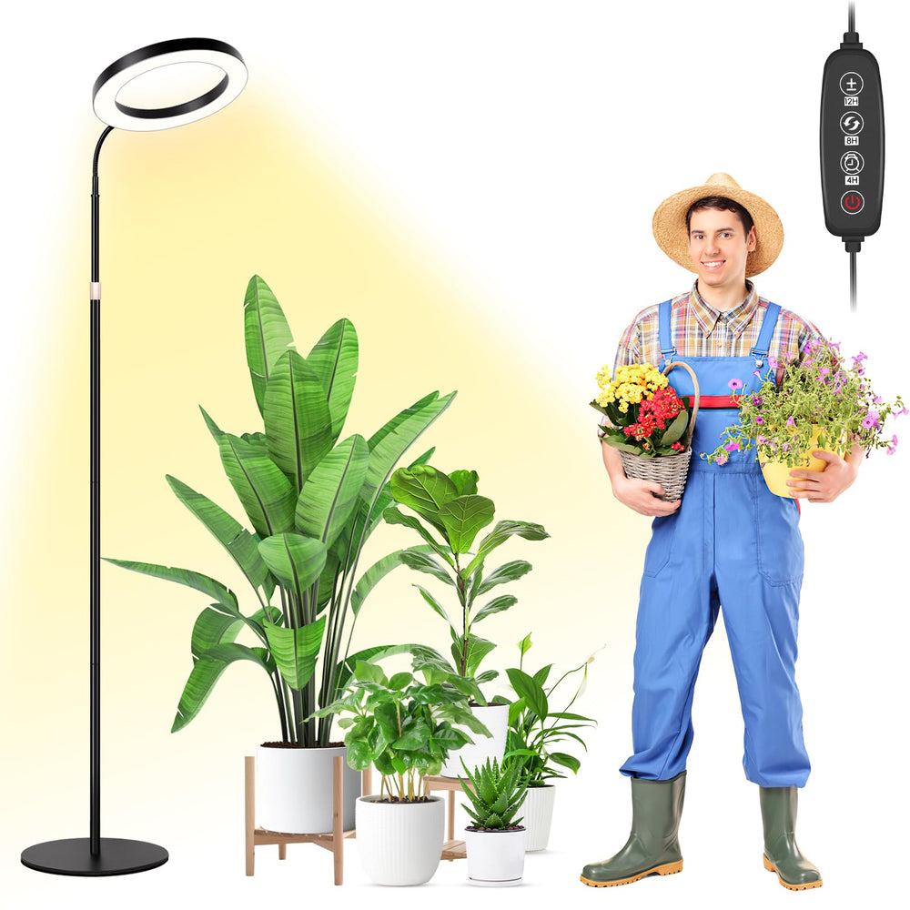 LBW 10.2" Halo Grow Light front view with adjustable height