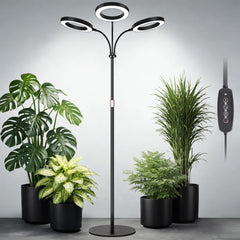 LBW 3-Head Grow Light front view with adjustable height