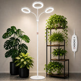 LBW 3-Head Grow Light with adjustable stand and white finish