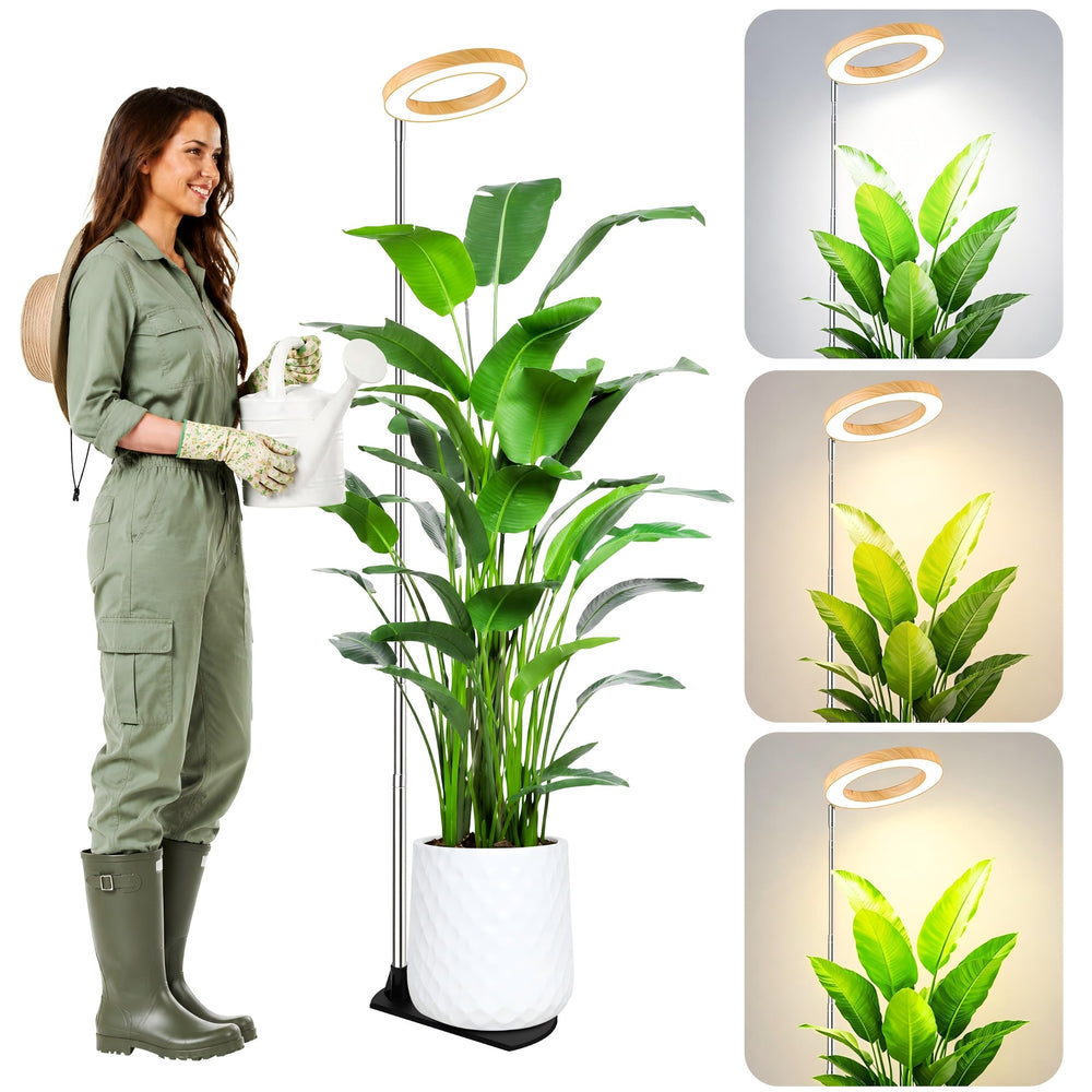 LBW 6.3" full spectrum grow light with bamboo grain finish