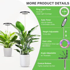 LBW grow light demonstrating timer settings