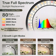 LBW Grow Light in use with tall indoor plants